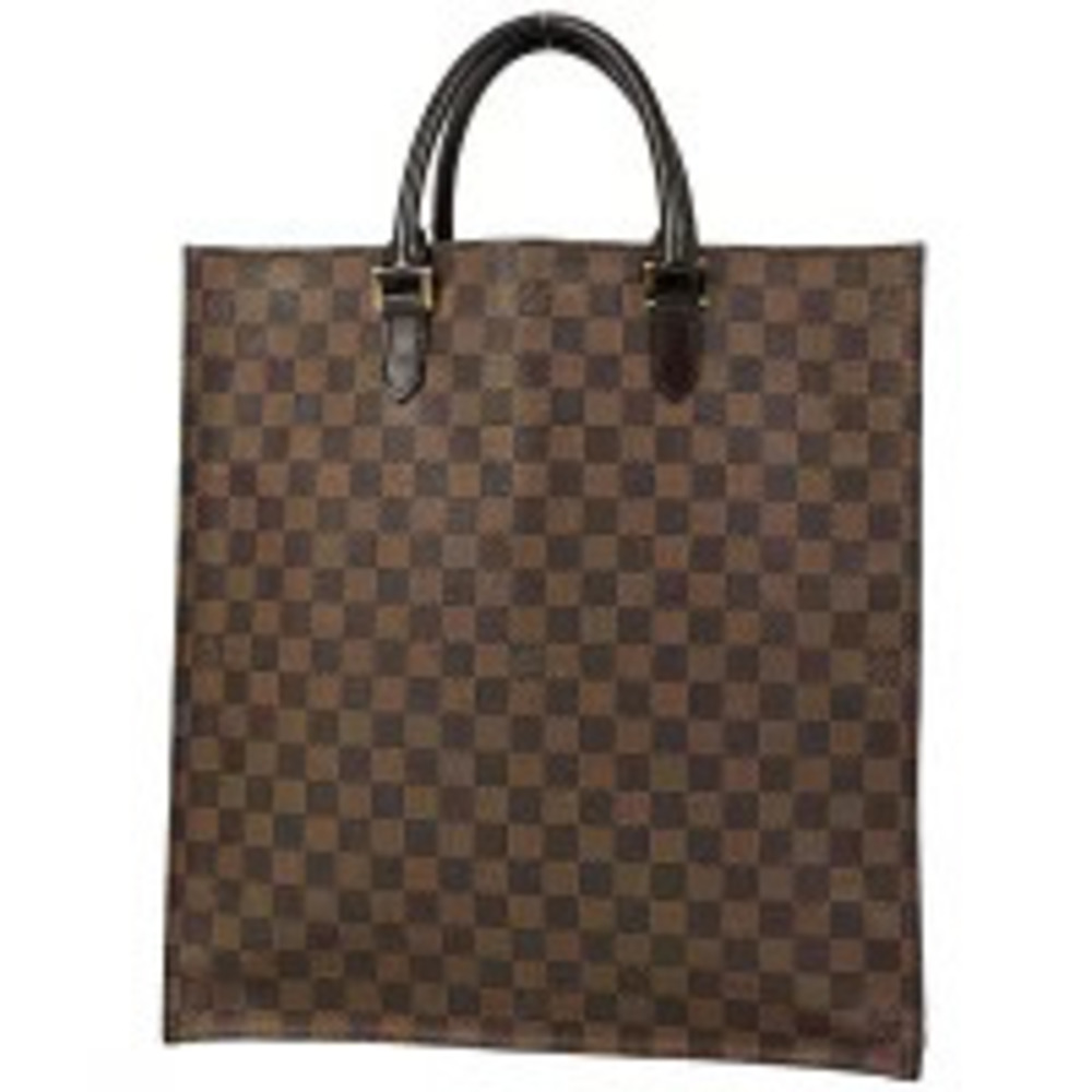 Louis Vuitton Sac Plat Bag Handbag Tote Damier Brown